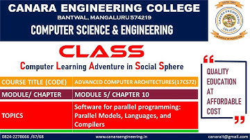 VTU ACA (17CS72) [Software for parallel programming: Parallel Models, Languages & Compilers] (M5 L1)