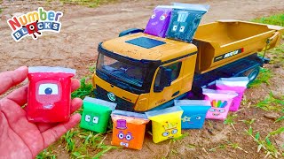 Numberblocks - Looking Clay Colorful 10 To 100 In The Muddy Land With Rc Truck