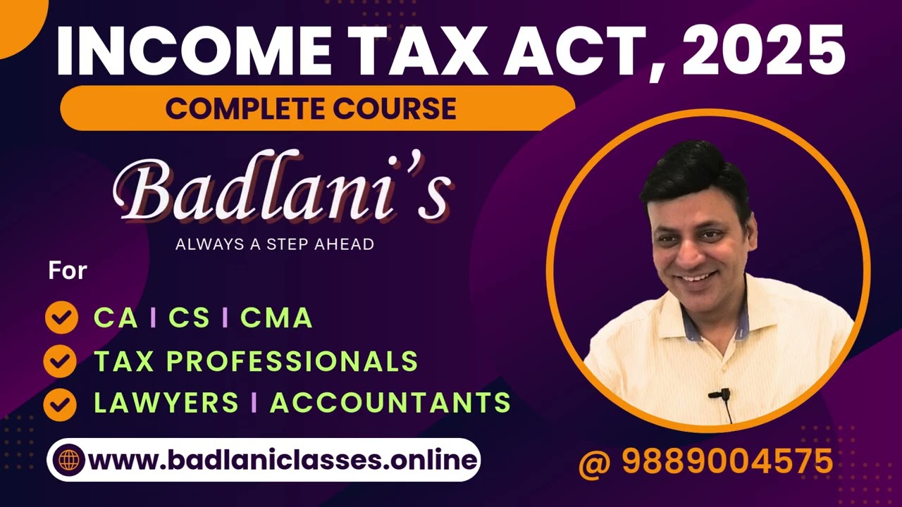 Income Tax Act 2025 : Course Launched 