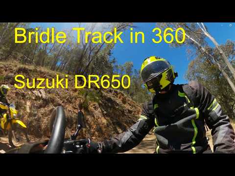 DR650 ride along Bridle Track with 360 degree camera