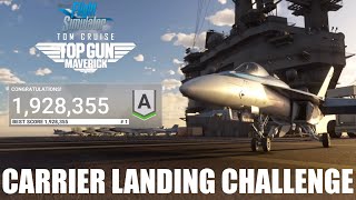 Top Gun Maverick - Carrier Landing Challenge | Microsoft Flight Simulator | Using a Xbox Controller