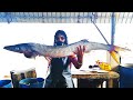 Cutting Two Huge Barakuda Fish  | Fish Cutting Skills Sri Lanka