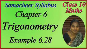 10th Maths | Chapter 6 | Trigonometric | Angles of Depression | Example 6.28