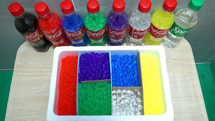 Pouring water beads from Coca Cola, Pepsi into a box with many colors satisfying [Fun ASMR TECHS]