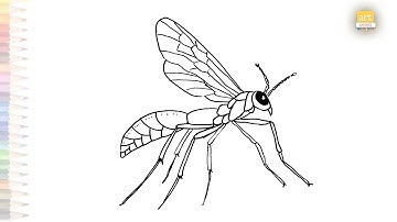 Wasp easy drawings | Insect drawing tutorial | How to draw A WASP step by step simply | #artjanag