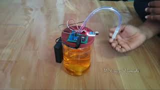 Automatic hand sanitizer dispenser || Telugu experiments || Mr crazy Vamshi