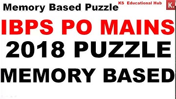 MEMORY BASED PUZZLE Asked in IBPS PO MAINS 2018 || Memory Based Puzzle
