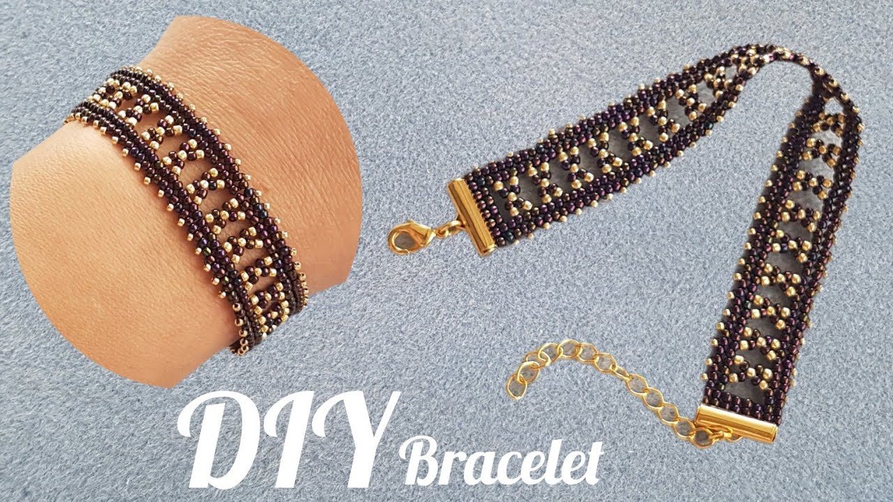 Herringbone stitch bracelet/Simple and elegant jewelry/How to make an