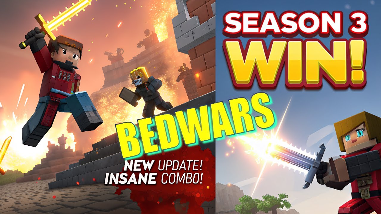 INSANE Bedwars Season 3 Win! Crazy Combo & New Weapons Showcase🔥 - YouTube
