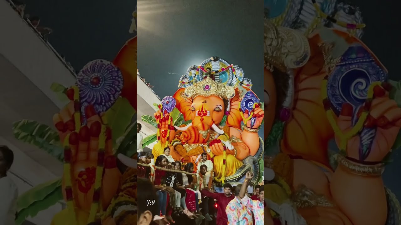 Moving eyes and ears of Ganesh for visarjan on tankband Hyderabad 2023  shortsfeed  shortvideo