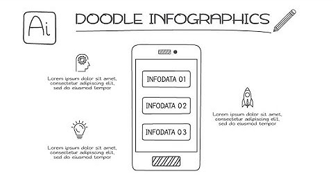 Doodle Infographic in 3 Steps in Illustrator / Free Slide  Illustrator, Photoshop and PowerPoint