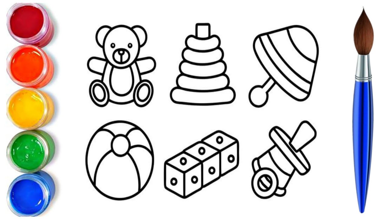 How to draw cute kids toys | easy step by step drawing for kids - YouTube