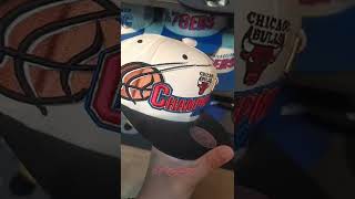 3 generation of Chicago Bulls 1996 NBA Champions hat. From Vintage Logo Athletic to Mitchell & Ness.