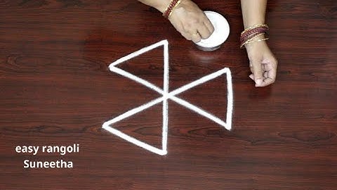 2 Very simple Beginners kolam rangoli designs easy and beautiful || daily morning muggulu
