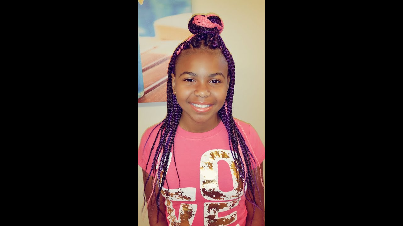 Braids, Purple, Pink, Easy, Protective style, Box braids, Simple, Style, Ha...