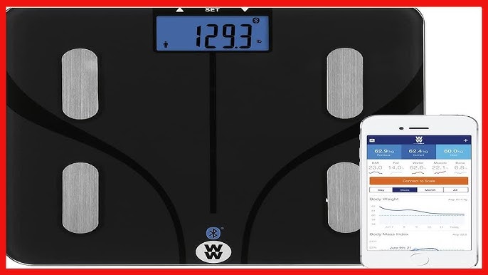 Weight Watchers 350 lbs. Digital White Bathroom Scale with Body