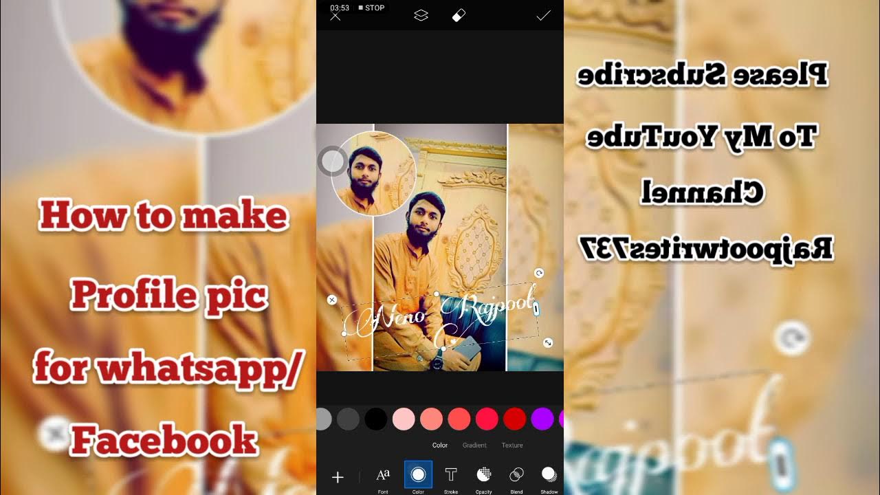 Picsart photo editing whatsapp facebook profile write name on pic