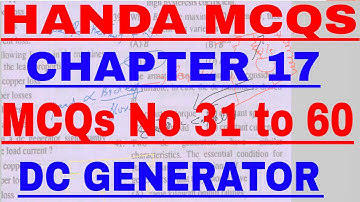Handa MCQs || Chapter 17 || DC Generator || MCQ