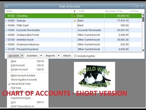 Learn QuickBooks Video 3 - Create Chart Of Accounts(Short Version