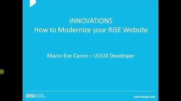 Innovations presentation - How to modernize your RiSE website