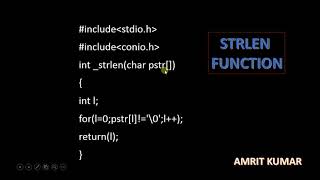 #98 STRLEN FUNCTION FOR STRING MANIPULATION IN C LANGUAGE BY MR. AMRIT KUMAR