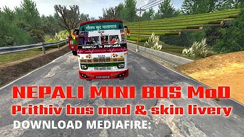 Nepali mini bus "Prithiv bus" Mod & Prithiv bus skin livery download from bussid update V3.7.1