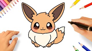 HOW TO DRAW KAWAII EEVEE EASY | DRAWING POKÉMONS