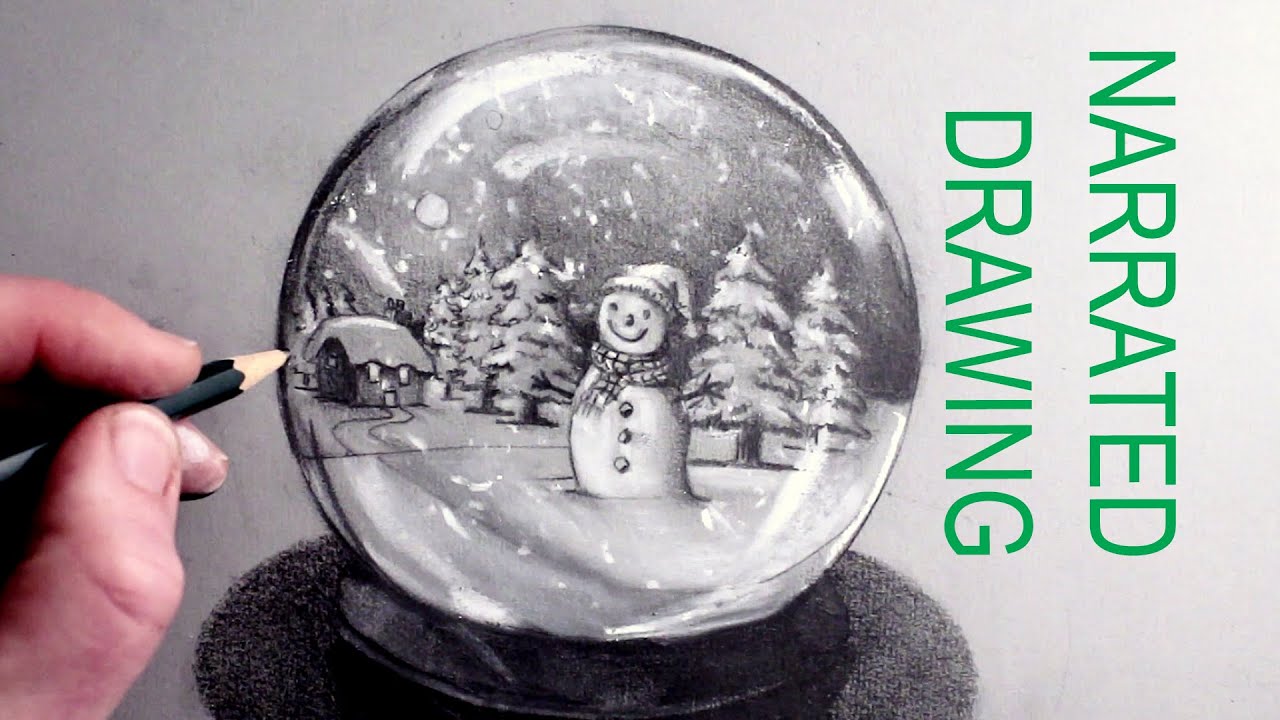 How To Draw A Snow Globe Narrated Drawing