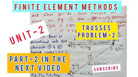 TRUSS PART -1 PROBLEM-2-ANALYSIS OF TRUSSES FINITE ELEMENT METHODS /FINITE ELEMENT ANALYSIS FEM FEA