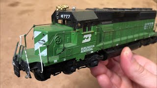 Fixing an HO Burlington Northern SD40-2 Athearn Locomotive Live