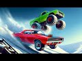 Driving cars down a icy ramp beamng