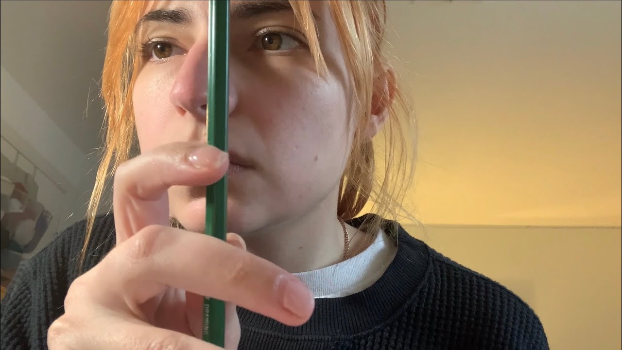 ASMR drawing you! Pencil/marker sounds, face measuring, paper ripping, up close personal attention