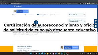 Solicitud de certificado autoreconocimiento afro mininterior