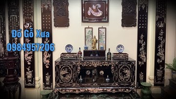SẬP GỤ TỦ CHÈ LIÊN CHI KHẢM ỐC - Trường Kỷ Gỗ - Tranh Tứ Quý - Tủ Bày Đồ - Bàn Ghế Cổ - Đồ Gỗ Đẹp Cổ