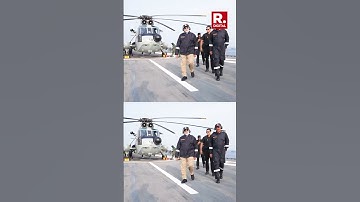 PM Modi Witnesses Air Power Demo Aboard INS Vikrant on Diwali