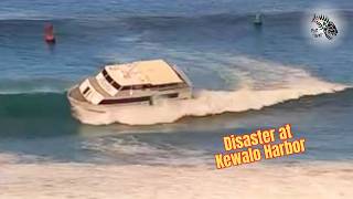😵Tourist boat catches a wave, does a floater and gets stuck on the reef at Kewalos- 8/9/25