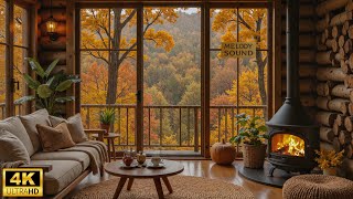Rainy Autumn Cabin - Soft Piano with Fireplace & Rain Sounds | Calm Your Mind and Sleep screenshot 5