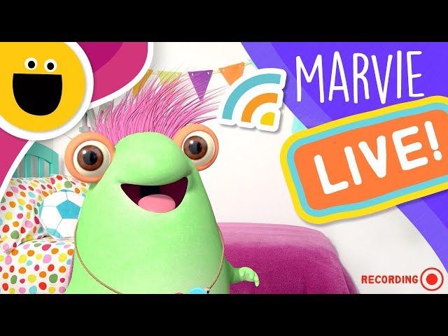 Marvie's First YouTube Live (Sesame Studios) class=