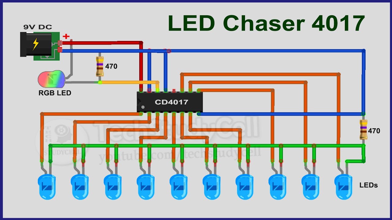 10 Led Chaser Circuit Diagram