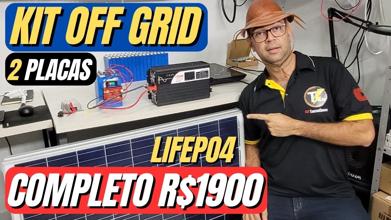 Image showcasing 🌞KIT de Energia Solar OFF GRID completo menos de R$1.900 com duas ...