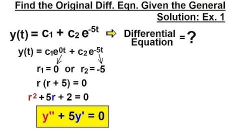Differential Equation - 2nd Order (19 of 54) Find the Original Diff. Eqn. Given General Sol.: 1