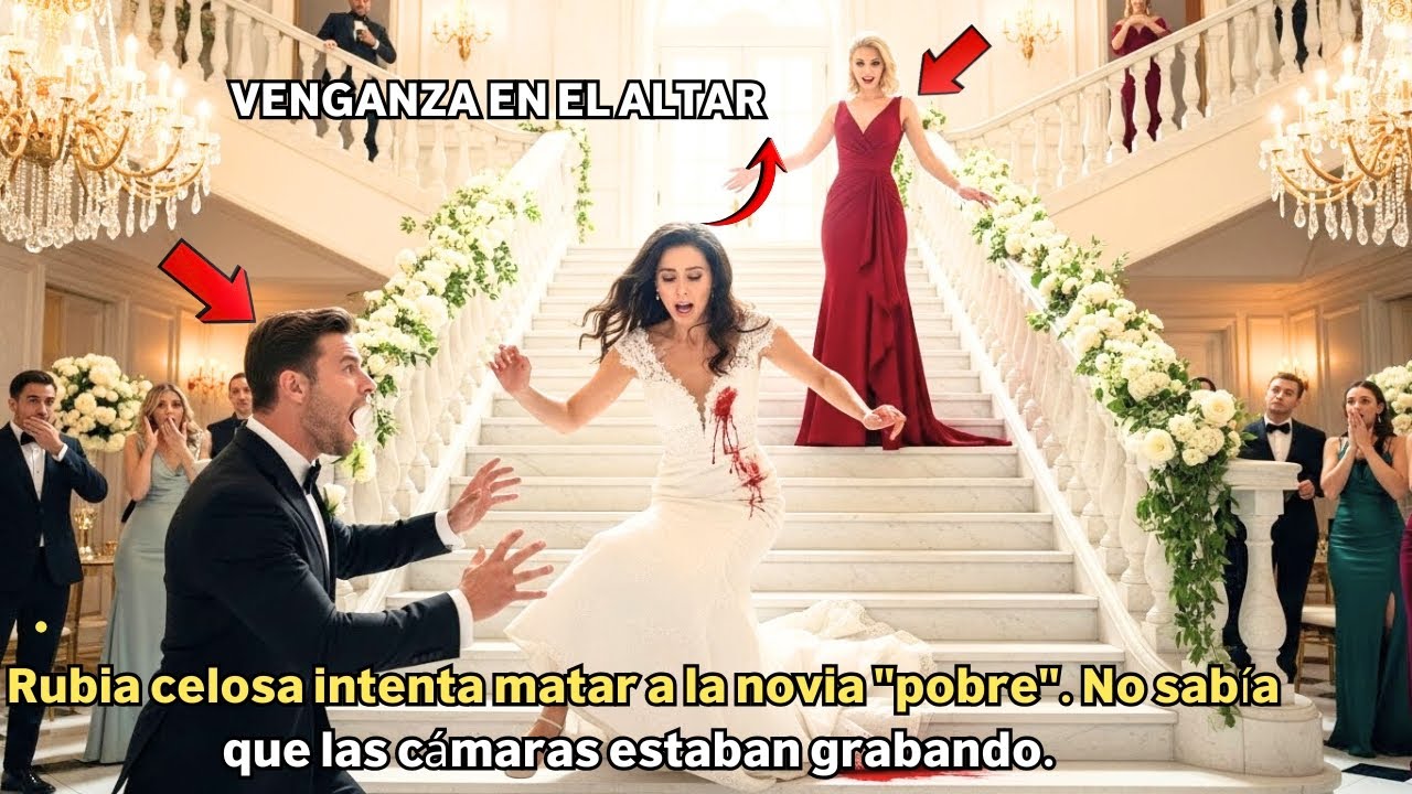 La empujó por las escaleras en su boda por CELOS... El novio Millonario VIO TODO.