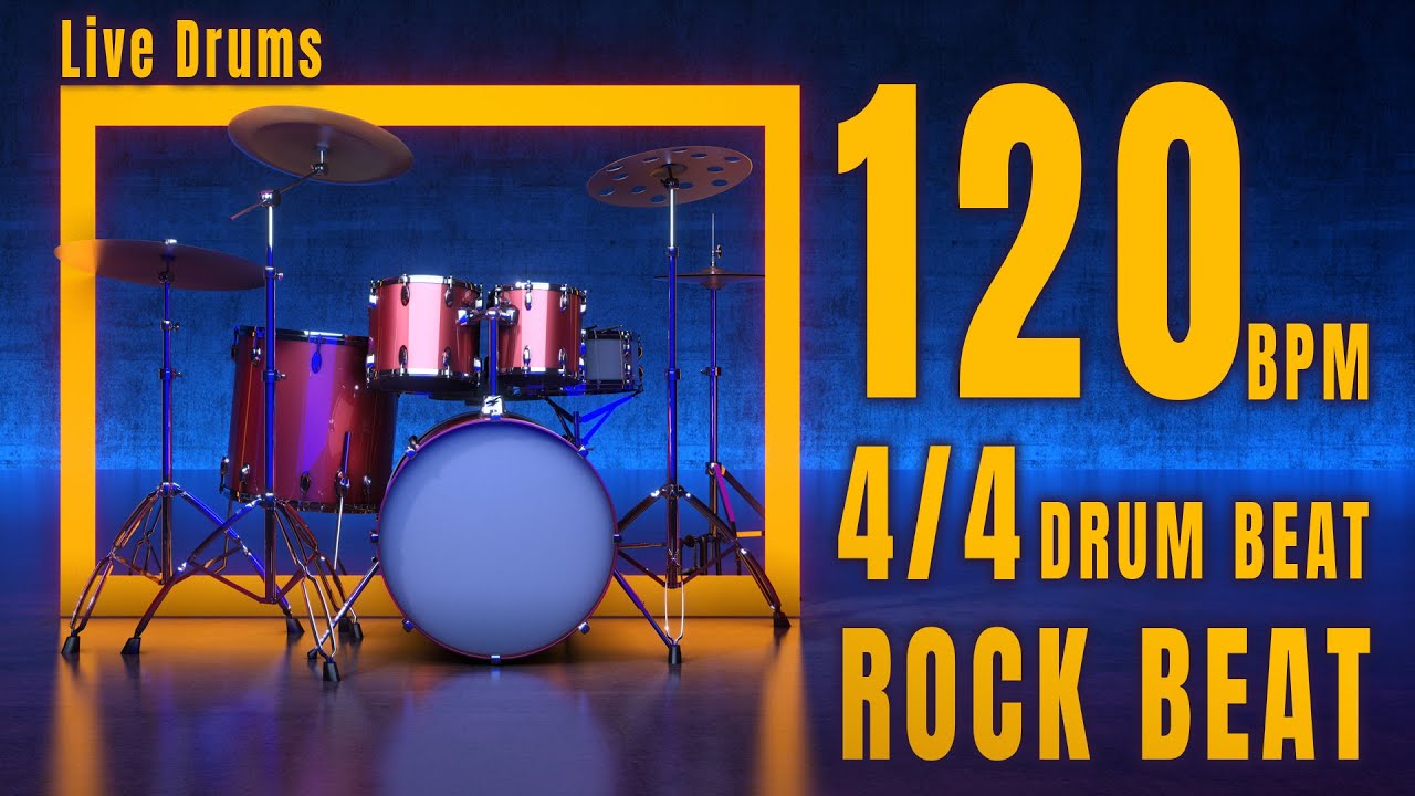 120 BPM ROCK DRUM BEAT 4/4 | Metronome | TO PRACTICE - YouTube