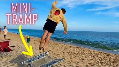 MINI TRAMPOLINE VS. BEACH *FACEPLANT*