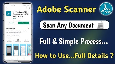 Adobe Scan : How to use Adobe Scan App | How to Scan any documents | Adobe scanner kaise use kare