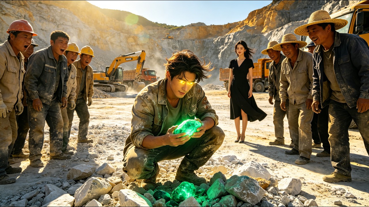 Discarded stones that everyone ignored, the poor boy casually picks out top-tier Imperial Green j...