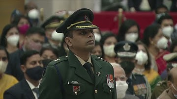 President Kovind presents Shaurya Chakra to Captain Maheshkumar Bhure, Rashtriya Rifles