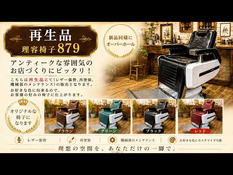 タカラベルモント製理容椅子879 オーバーホール品 - YouTube