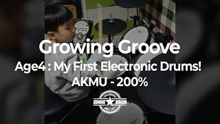 [Growing Groove] Age 4: My First Electronic Drums! AKMU - 200% (2019) | Junho
