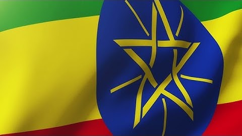 Ethiopia Flag Waving In The Wind. Looping Sun Rises Style. Animation Loop Stock Animation